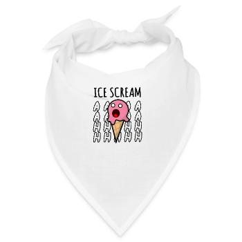 Ice Scream, lustiges Eisspiel - Bandana - Weiß - Vorne
