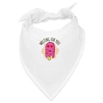 Schmelzen für dich, Eis schmelzende Liebe - Bandana - Weiß - Vorne