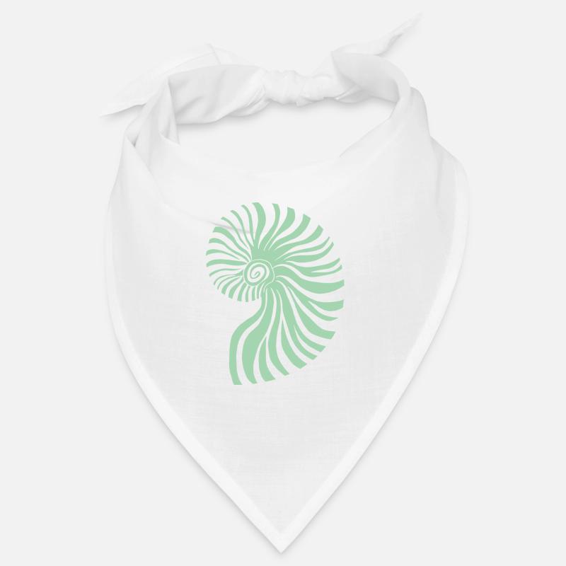 Ammonite vert pastel - Bandana - blanc