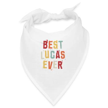 Best Lucas Ever Vorname Retro Text Geschenk - Bandana - Weiß - Vorne
