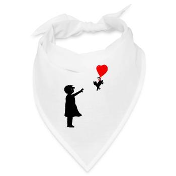 Hommage an Banksy - Bandana - Weiß - Vorne