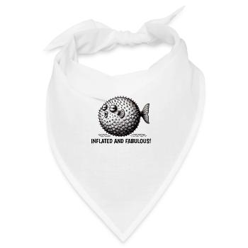 Inflated and Fabulous Pufferfish Humor Design - Bandana - Weiß - Vorne