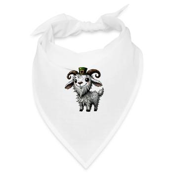 Irish Leprechaun Goat Playful St. Patrick's Day - Bandana - Weiß - Vorne