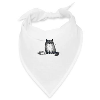 Playful Moody Cat Funny Animal Art Design - Bandana - Weiß - Vorne