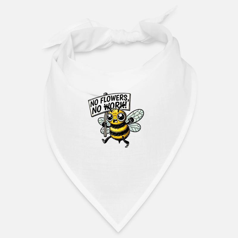 Abeille de protestation Pas de fleurs pas de travail Design Bandana