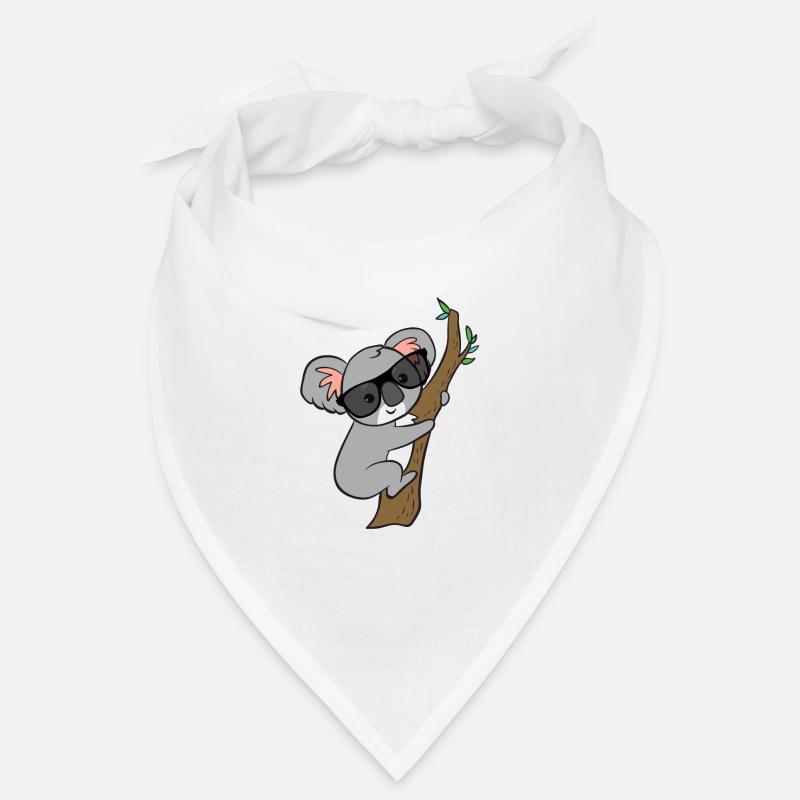 Koala with glasses on tree - Bandana - white