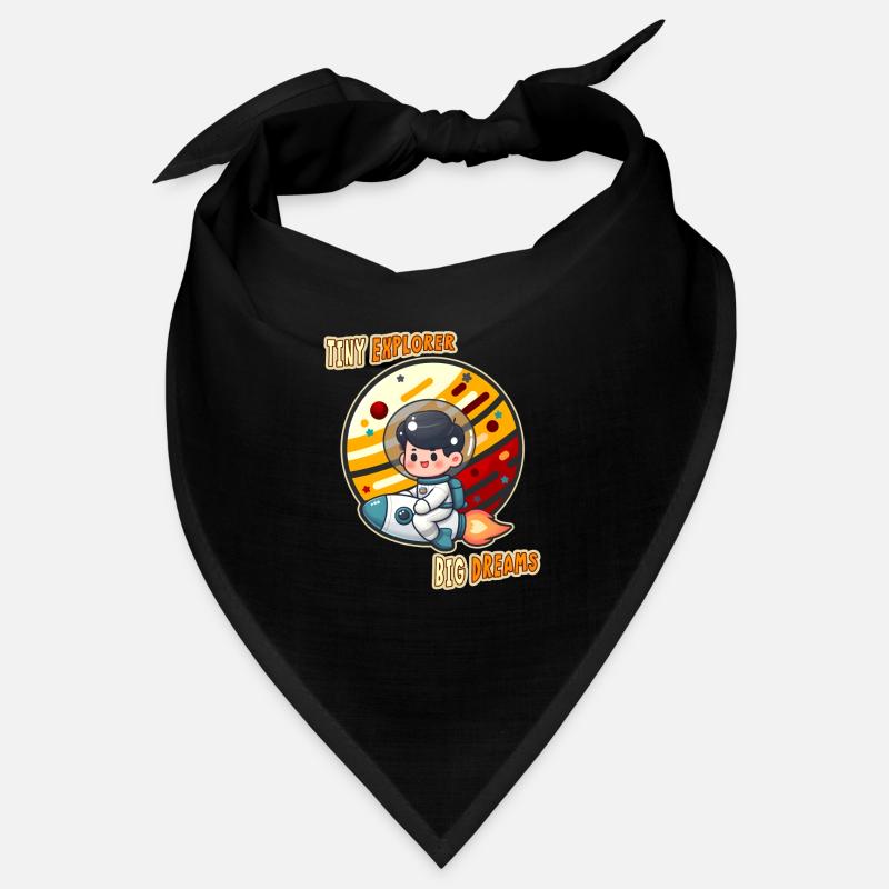 Tiny Cute Explorer, Astronaut Kid on a Rocket Tees Bandana
