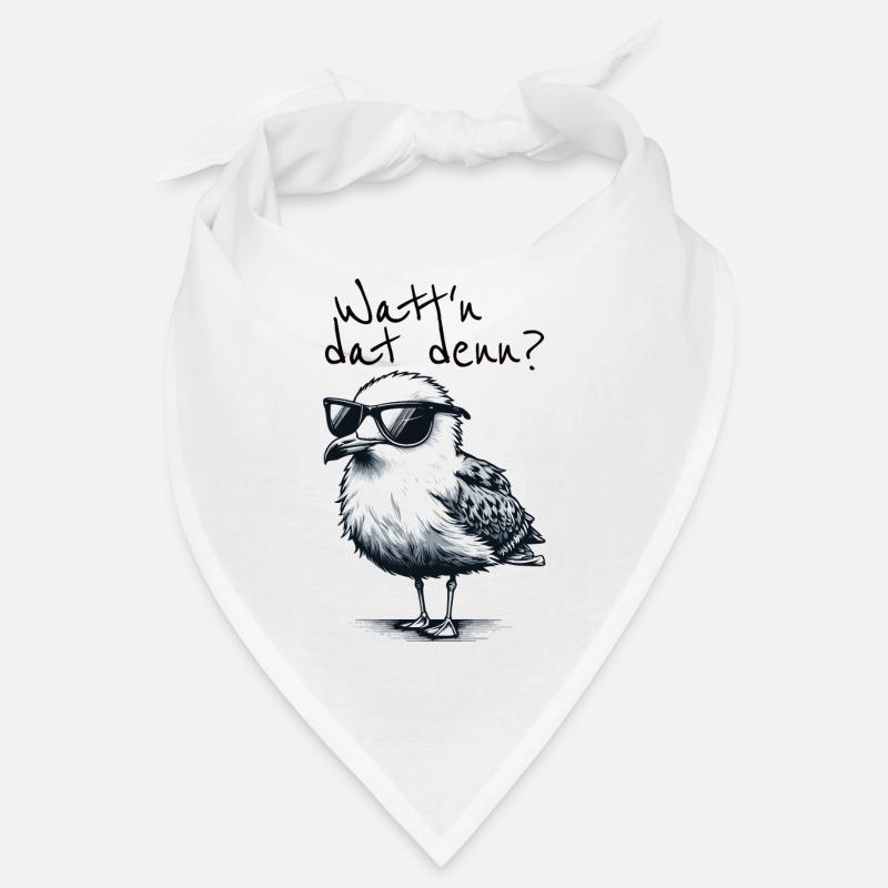 Watt’n dat denn Coole Möwe Nordsee Spruch - Bandana - blanc