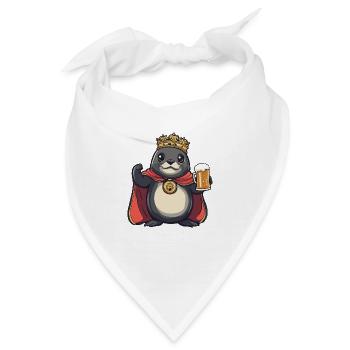 Robbe Tier Bier Lustig - Bandana - Weiß - Vorne