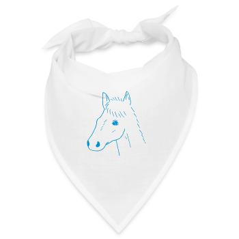 Pferdekopf Zeichnung - Bandana - Weiß - Vorne