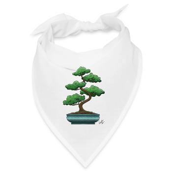 Bonsai in blauem Gericht von RandomShern - Bandana - Weiß - Vorne