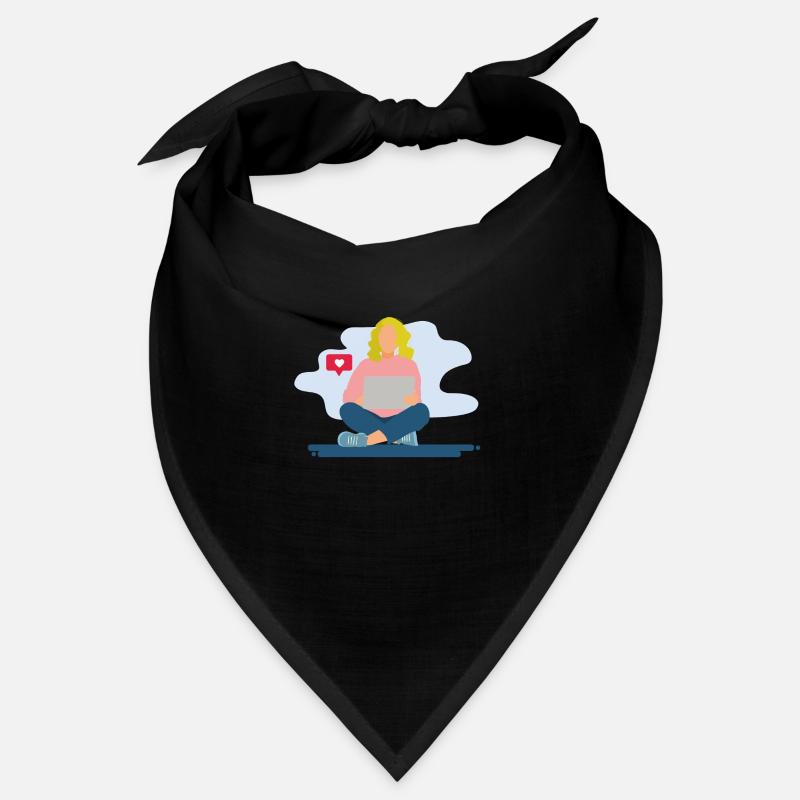Mädchen am Laptop Bandana