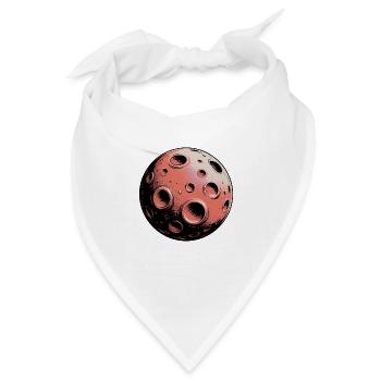 Planet mit Kratern Sci-Fi Motiv - Bandana - Weiß - Vorne