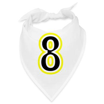 8 Zahl College - Bandana - Weiß - Vorne
