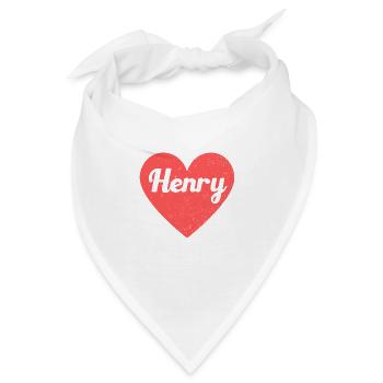 Henry Name Rotes Herz Liebe Fan Retro - Bandana - Weiß - Vorne