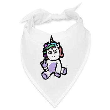 Böses Einhorn lustig - Bandana - Weiß - Vorne