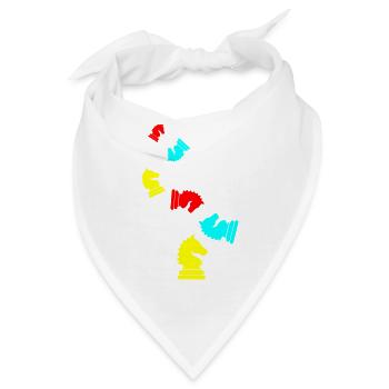 Pferd Schachfigur - Bandana - Weiß - Vorne