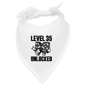 35 Geburtstag Level 35 Unlocked Jubiläum 35 Jahre - Bandana - Weiß - Vorne
