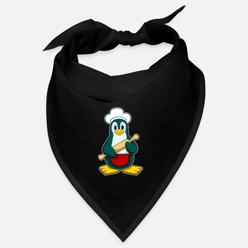 Pingouin comme boulanger avec du bois de pâte Bandana