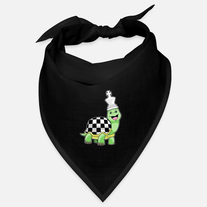 Tortue aux échecs avec échiquier & roi Bandana