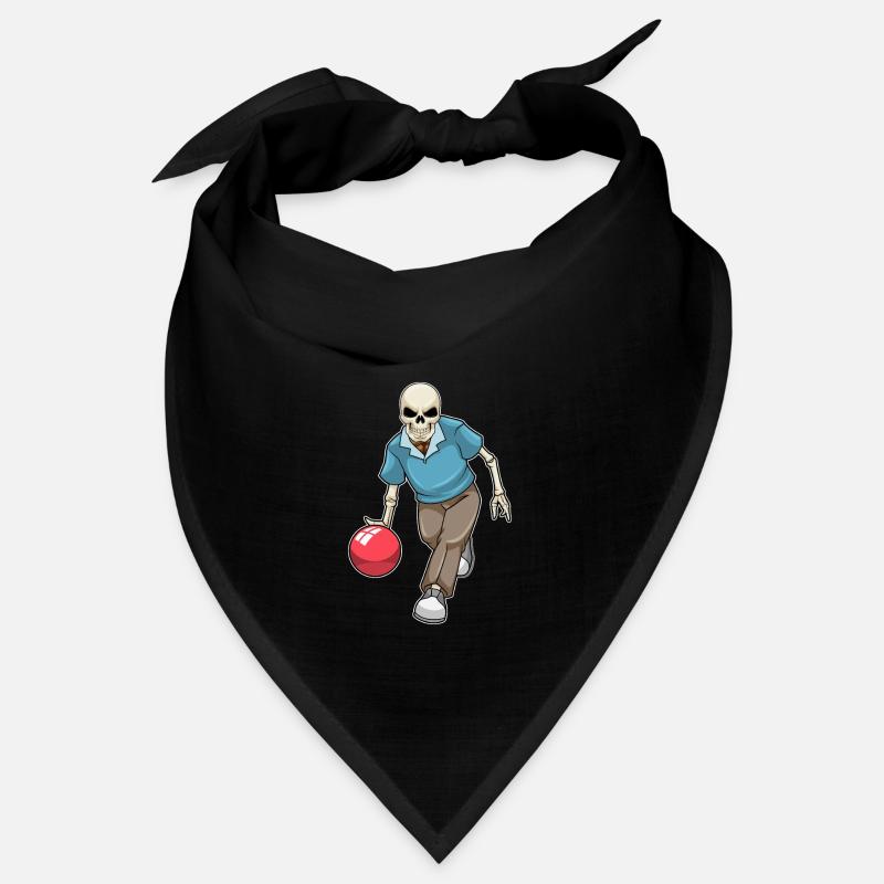 Skelett beim Bowling mit Bowlingkugel Bandana