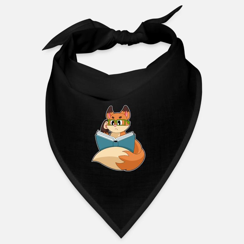 Fuchs als Nerd mit Buch & Brille Bandana
