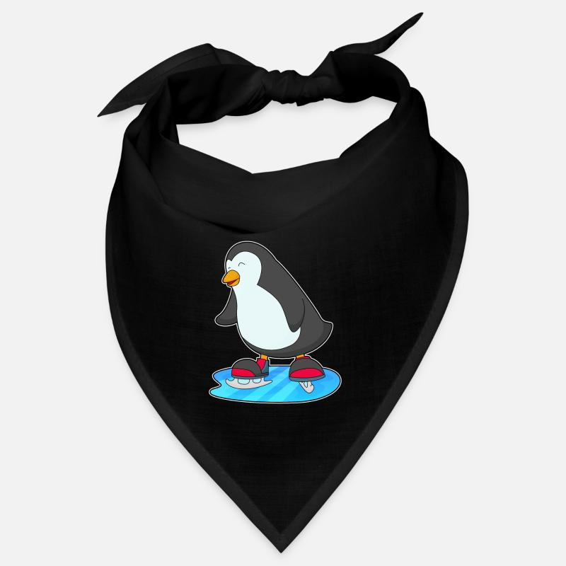 Pinguin beim Eislaufen mit Schlittschuhe Bandana