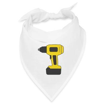 Akku-Akku-Schraubendreher-Bohrer-Logo-Schild - Bandana - Weiß - Vorne
