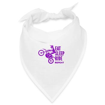 Motorrad Motocross Bike Racing Motorsport - Bandana - Weiß - Vorne