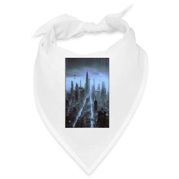 Futuristische Stadtlandschaft bei Nacht - Bandana - Weiß - Vorne