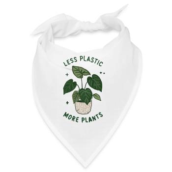 Less Plastic More Plants - Eco Friendly Sustainabl - Bandana - Weiß - Vorne