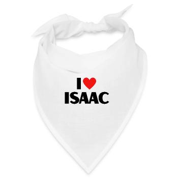 I love Isaac Rotes Herz Liebe Fan Geschenk - Bandana - Weiß - Vorne