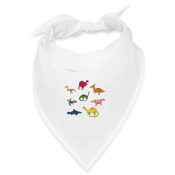 Dinosaurier Dinos Dino - Bandana - Weiß - Vorne
