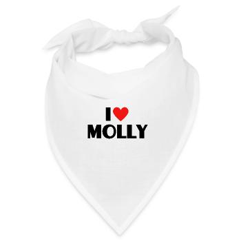 Ich liebe Molly Herz Grafik Namen Geschenk - Bandana - Weiß - Vorne
