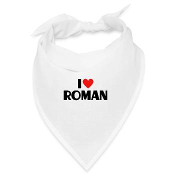 Ich liebe Roman Herz Grafik Namen Geschenk - Bandana - Weiß - Vorne