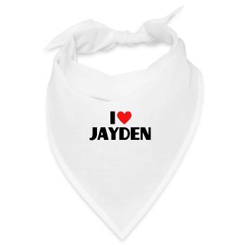 Ich liebe Jayden Herz Grafik Namen Geschenk - Bandana - Weiß - Vorne