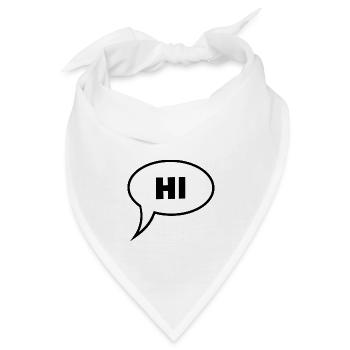 Hi Hello Servus Grüße in einer Sprechblase - Bandana - Weiß - Vorne