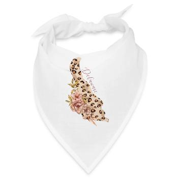 Leopard-muster Karte Staat Delaware - Bandana - Weiß - Vorne