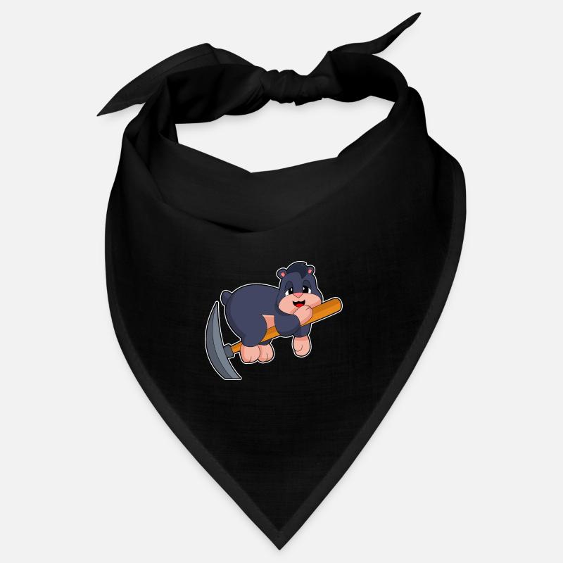 Maulwurf Bergarbeiter Spitzhacke Bandana