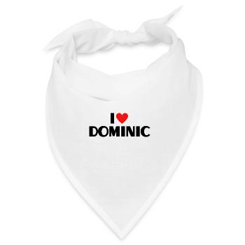 Ich liebe Dominic Herz Grafik Namen Geschenk - Bandana - Weiß - Vorne