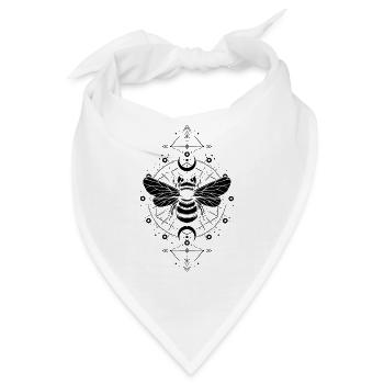 Astronomie - Mystische Bienenphasen Monde - Schwarz - Bandana - Weiß - Vorne