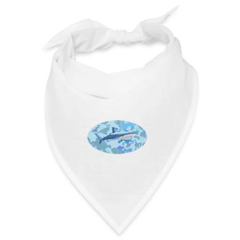 Ein Hai im Meer - Taucher und Hochseefischer Logo - Bandana - Weiß - Vorne