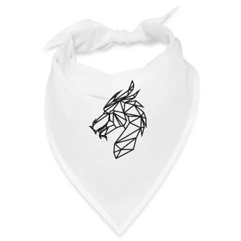 Drachenschwarz geometrisch - Bandana - Weiß - Vorne