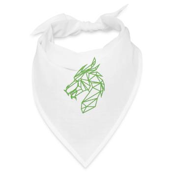 Drachengrünes Geo - Bandana - Weiß - Vorne