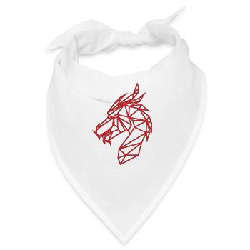 Drachenrotes Geo - Bandana - Weiß - Vorne