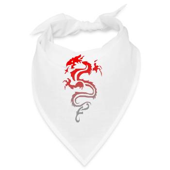 tribal dragon - Bandana - Weiß - Vorne