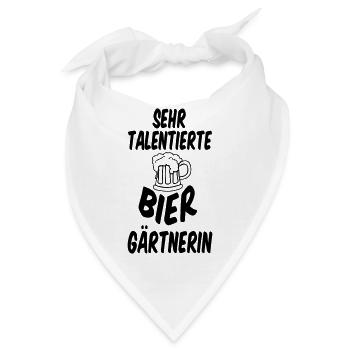 Biergarten Spruch Bier Alkohol Freunde Geschenk - Bandana - Weiß - Vorne