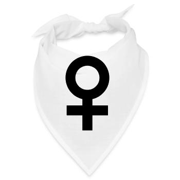 Symbol: Weiblichkeit - Frau (Farben anpassbar!) - Bandana - Weiß - Vorne