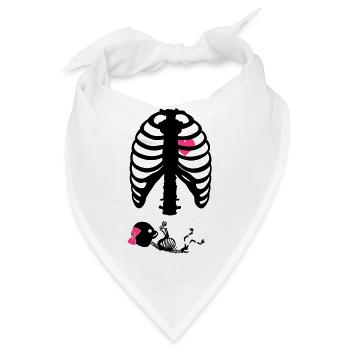 Schwangerschaft Skelett Rippen - Bandana - Weiß - Vorne