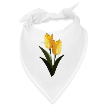 Tulpen Gelb - Bandana - Weiß - Vorne